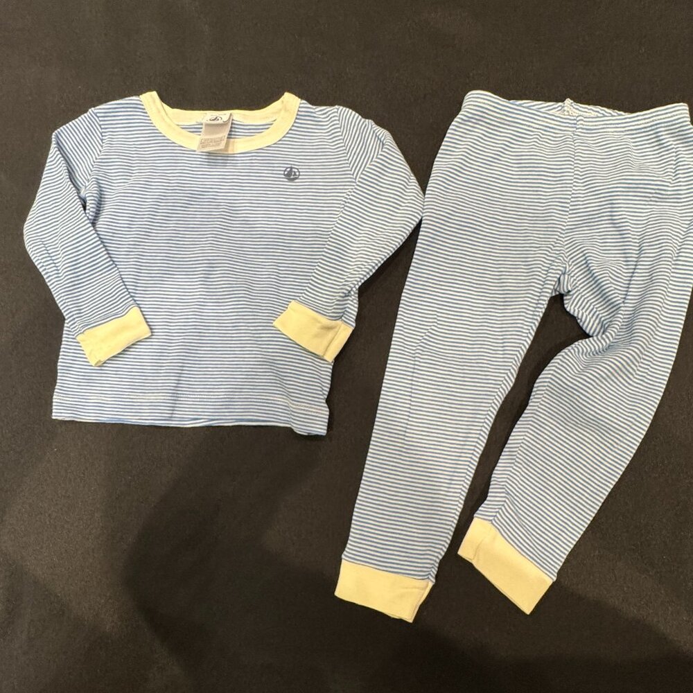 Petit Bateau Boy Loungewear LS Striped Top and Pants size 2ans